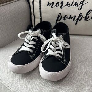 Black and White Canvas Sneakers